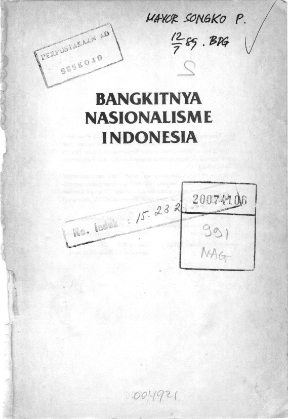 Akira Nagazumi Bangkitnya Nasionalisme Indonesia Budi Utomo 1908-1918
